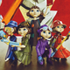 The puppet-like characters of The Tomorrow Children pose with a gun, a shovel, a phone, a drill, and a book.
